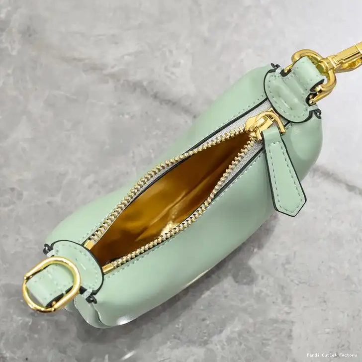 Affordable HOT Hobo Nano Mint Bag Calf Green Fendi Leather In Fendigraphy 0512